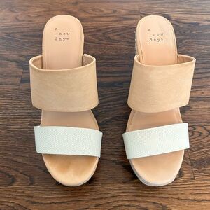Target A New Day Adelina Microsuede Espadrille Wedge Strappy Sandals Size 7.5